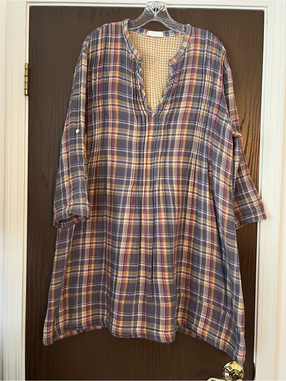CP Shades plaid double-cotton tunic dress size XL